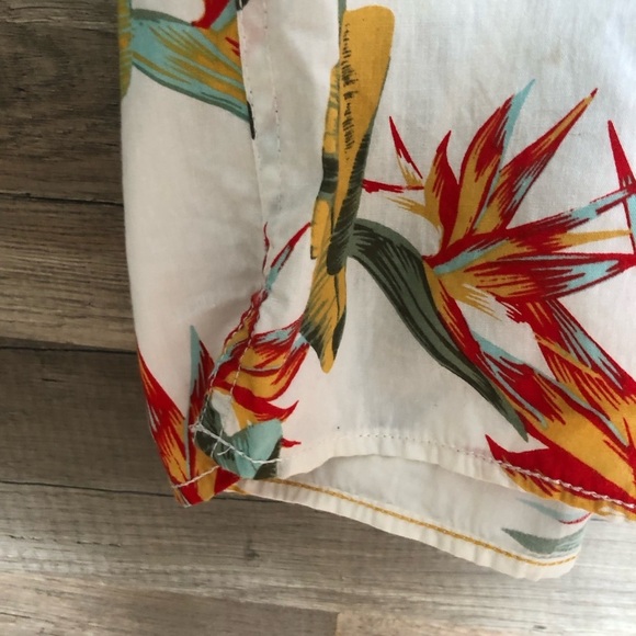 Jack and Jones Cotton Short Sleeved Tropical Print Button Down Shirt Large - Picture 6 of 8